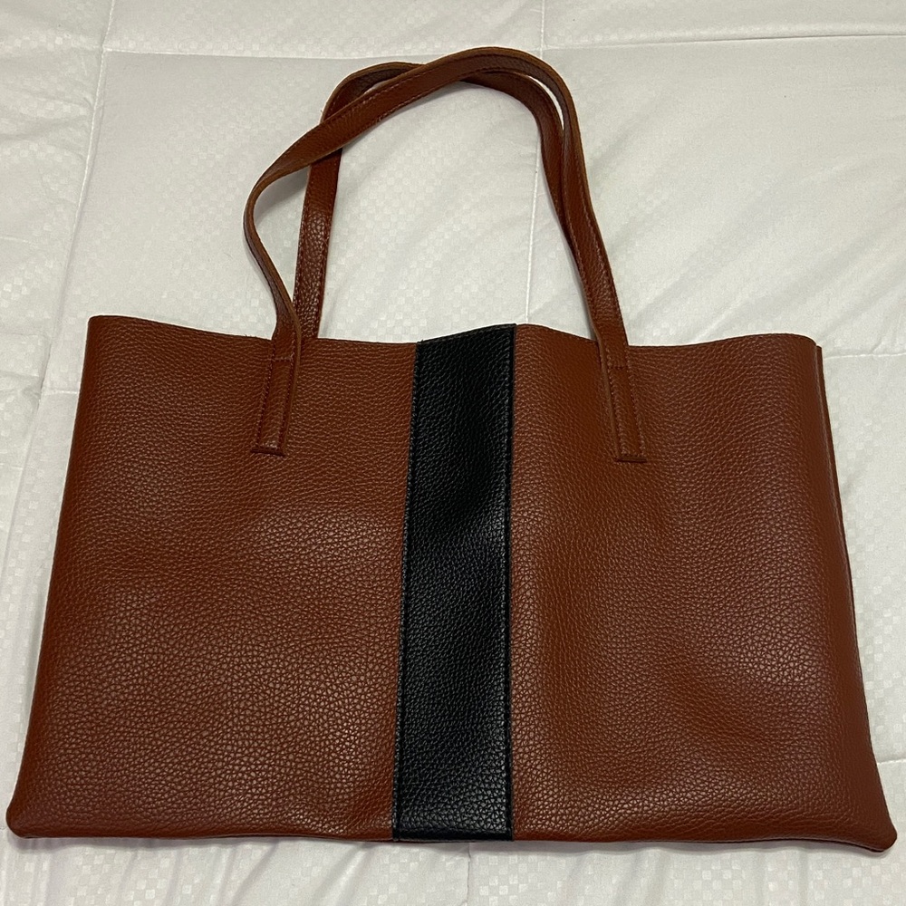 Vince Camuto Brown and Black Tote Bag